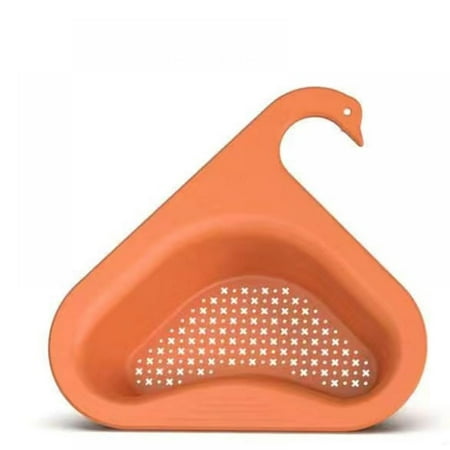 

2 Pieces of Swan Shape Sink Basket Corner Kitchen Sink Strainer Basket Kitchen Triangle Sink Filter Multi-Function Water Storage Tank Drain Rack