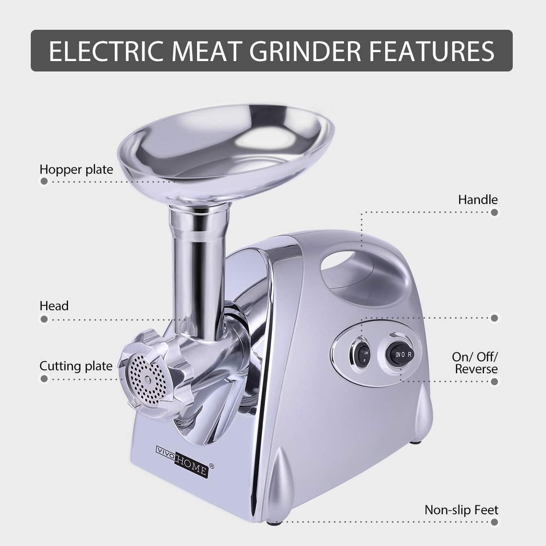Electric Meat Grinder, The Mincer Sausage Filling Tubes for Home Use,  Stainless Steel Sausage Maker/red/800W - 12 - Bed Bath & Beyond - 31420971