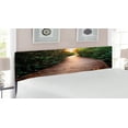 thumbnail image 2 of Jungle Headboard, Boardwalk In Mangrove Forest Sunlight Tunnel Sunset Autumn Green Leaves, Upholstered Decorative Metal Bed Headboard with Memory Foam, King Size, Brown Green Yellow, by Ambesonne, 2 of 4