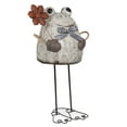 thumbnail image 6 of Alpine Corporation Stone Finish Frog with Metal Flower Statuary, 6 of 14