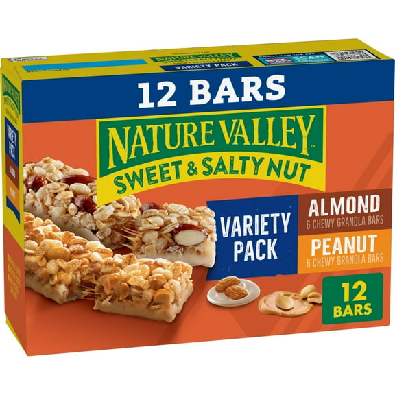 Nature Valley Granola Bars, Sweet and Salty Nut, Variety Pack, 12 Bars, 14.8 OZ