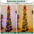 thumbnail image 3 of BSHAPPLUS® 6ft Pre-Lit Pop-Up Christmas Tree with Remote Control,Pre-Decorated Artificial Slim Christmas Tree with 100 LED Lights, 36 Christmas Ball,21Bows,4 Ribbon and 11 Light-Modes for Home, Party, 3 of 9