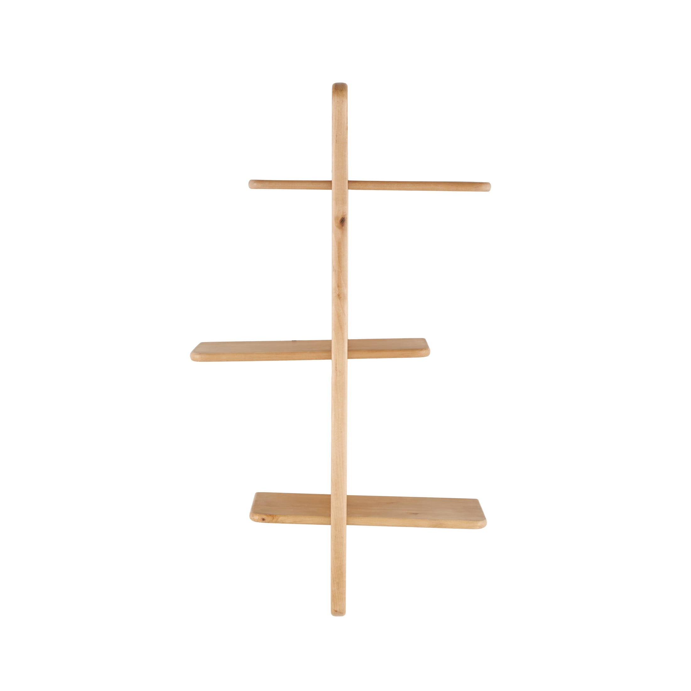 DecMode 19" x 8" Handmade 6-Tier Light Brown Wall Shelf