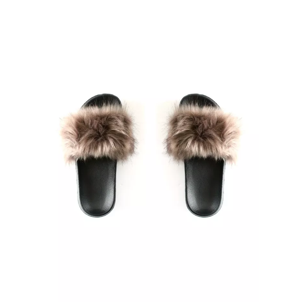 target faux fur slides