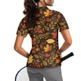 thumbnail image 2 of Whosucclay Fall Leaves Mix Pattern Polo Shirts, Daily Going Out Soft Lightweight Athletic Tops for Tennis Golf Vacation 1/4 Zip Size Small, 2 of 10