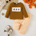 thumbnail image 2 of xaweyi Toddler Baby Girl Fall Outfits Blessed Long Sleeve Sweatshirt Tops Pants Clothes Set,Sizes 18-24 Months, 2 of 9