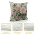 thumbnail image 4 of BCIIG  Square Decorative Throw Pillow Case Cushion Cover,Vintage Shabby Chic Pink Rose Floral,Soft Pillowcase, 4 of 5