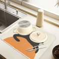 thumbnail image 2 of Yayeee Dish Drying Mat for Kitchen Counter 16" x 18" Microfiber Super Absorbent Coffee Decorative Pad, Sleeping Black Cat, 2 of 9