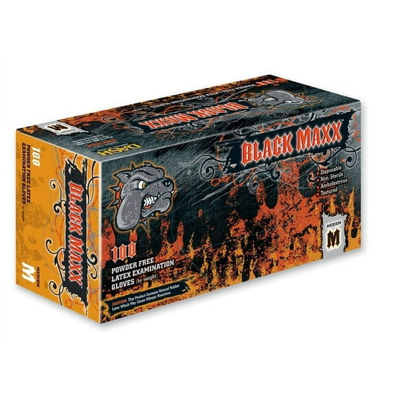 Dash Medical BMN100M Black Maxx Nitrile Exam Gloves Powder Free Medium 100/Bx