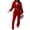 Red, variant on Women 2 Piece Outfits Velour Sweatsuit Jogging Suit Full Zipper Sweatshirt + Wide Leg Sweatpants Tracksuit Lounge Set