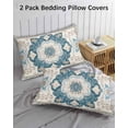 thumbnail image 3 of Boho Flowers Pillow Covers Queen Size 2 Pack, Country Neutral Chic Abstract Floral Art Soft Bed Throw Pillowcases Breathable Cooling Long Lumbar Body Pillow Sham Cover for Bed Sofa 20''x30'', 3 of 7