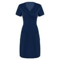 AYA Working Dress For Women Short Sleeve Solid V Neck Scrub Dress aya-working-dress-for-women-short-sleeve-solid-v-neck-scrub-dress