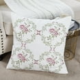 thumbnail image 4 of Home Soft Things Embroidery Canvas Throw Pillow Cover Pillow Case 2 Piece Set - Rose - Light Pink - 20" x 20", 4 of 7