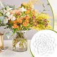 thumbnail image 3 of Soporte para arreglos florales, herramienta redonda de Metal con diseño de rana y flores para fijación de plantas (5 pulgadas), 3 of 8