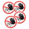 thumbnail image 3 of OUNONA 4pcs Do Not Touch Warning Signs Self Adhesive Warning Decals Removable Label Stickers, 3 of 8