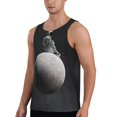 thumbnail image 2 of Fuzoiu Astronaut Sitting On Mercury Planet Print Men's Workout Tank Tops,Sleeveless Gym Shirt Quick Dry,Fitness Bodybuilding T-Shirt,Muscle Athletic Workout Tee-Medium, 2 of 7