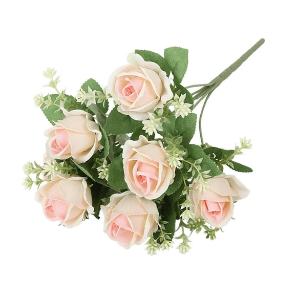 Meitianfacai Simulated Bouquet Of Home Decoration Flowers Simulated Rose Bouquet Of Small Handlebars Of Roses, Pink