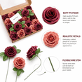 thumbnail image 5 of Roses Artificial Flowers 25pcs Realistic Fake Roses W/Stem for DIY Bouquets Pink, 5 of 7