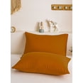 thumbnail image 5 of Move Over Burnt Orange Pillowcases Queen, Soft Washed Microfiber Rust Pillow Cover Set of 2, Solid Pattern, 2 Pack, 5 of 7