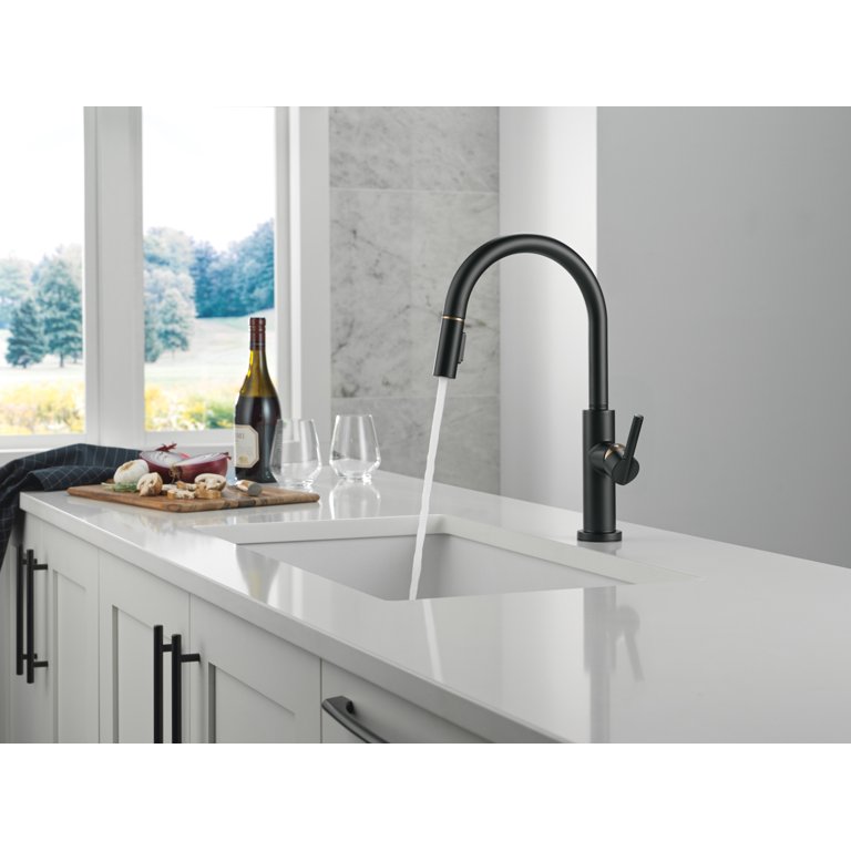 Delta Nicoli U-Spout Kitchen Faucet With Pull-Down Sprayer - Chrome, Single Hole (Model 19868LF)