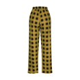 thumbnail image 4 of TQWQT Plaid Pants for Women Plush Fall Pajamas Comfy Plaid Flannel Pajama Bottoms Baggy Christmas Lounge Yellow Plaid Pants Sleepwear Yellow 2XL, 4 of 4