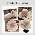 thumbnail image 4 of Women's Straw Hats Beach Sun Hats Foldable Sun Protection Beach Cap Flower Woven Sun Hat Wide Brim Hat Packable Bucket Hats, 4 of 6