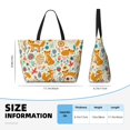 thumbnail image 4 of Daiia Whimsical Fox Floral Garden Beach Travel Bag - Water-Resistant Beach Bag, Lightweight Tote with 7 Pockets for Women and Men - Gym,Pool,Camping,Reusable Grocery Bag, 4 of 7