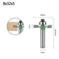 thumbnail image 1 of Optional 8mm Shank T-Slot Router Bit with Bearing Milling Cutter WoodworkingTool, 1 of 8