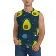 thumbnail image 2 of Goofa Avocado in Space Printed Men's Sleeveless T-Shirt - Athletic Gym Workout Tank Top for Men - Moisture-Wicking, UPF 30+ Quick-Dry Muscle Tee-Small, 2 of 8
