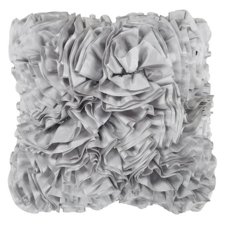 Surya Ruffles Decorative Pillow - Light Gray