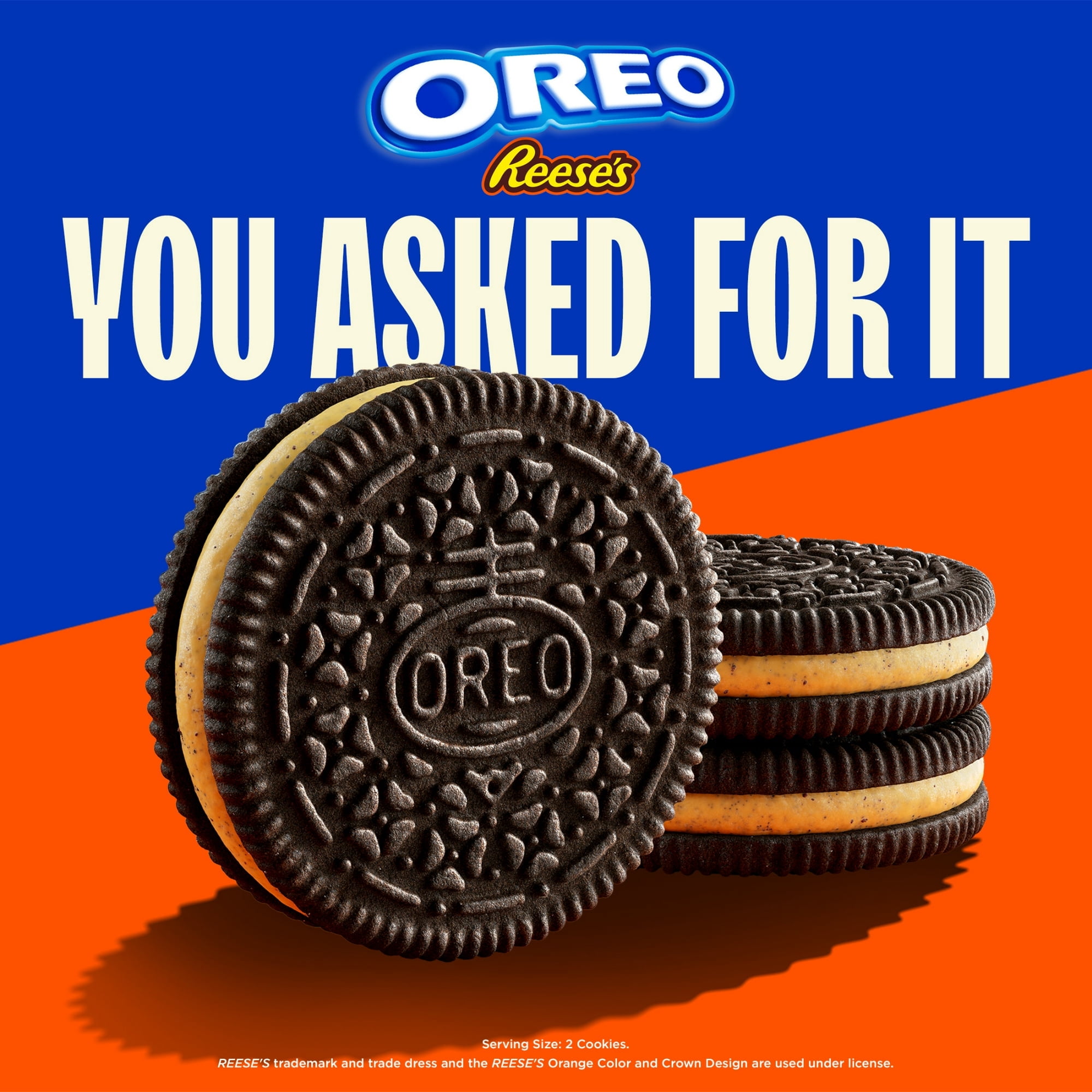 OREO REESE'S Peanut Buttery Creme & OREO Double Stuf Cookies Variety Pack, 1.02 oz, 40 Pack With White Bowl By OMA