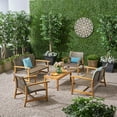 thumbnail image 5 of GDF Studio Savannah Outdoor Acacia Wood and Wicker 6 Seater Chat Set, Mixed Mocha and Natural, 5 of 10