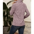 thumbnail image 3 of Women's Pink Quarter Zip Pullover Sweatshirt, 3 of 9
