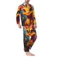 thumbnail image 2 of Kdxio Colorful Flower Chameleon Men’s Pajama Set Pajamas For Men 2 Piece PJ Set with Men Pajama Pants and Long Sleeve T-Shirt Lounge Set-XX-Large, 2 of 7