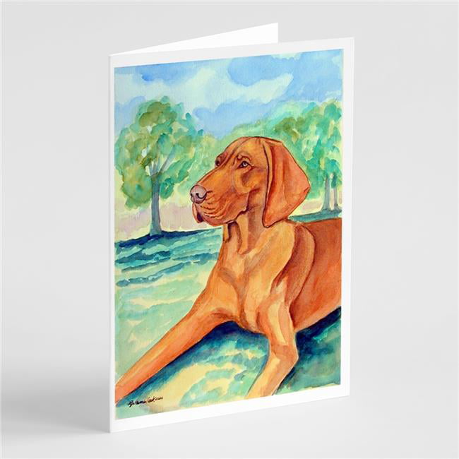 Redbone Coonhound Dog Breed Stationery 6 flat cards with envelopes 