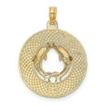 thumbnail image 4 of Diamond2Deal 14K Yellow Gold MARCO ISLAND Circle with Dolphins Pendant for Women, 4 of 4