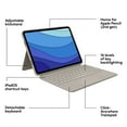 thumbnail image 6 of Logitech Combo Touch iPad Pro 11-inch (1st, 2nd, 3rd, 4th gen - 2018, 2020, 2021, 2022) Keyboard Case - Detachable Backlit Keyboard, Click-Anywhere Trackpad , Sand, 6 of 10