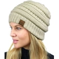 thumbnail image 1 of CC Unisex Chunky Soft Stretch Cable Knit Warm Fuzzy Lined Skully Beanie MFZFUKR WMZL-73-1, 1 of 4