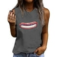 thumbnail image 2 of Mifsaly Women Crewneck Sleeveless Tank Tops Cotton Hotdog Graphic Patriotic Summer Shirts Loose Fit Soft Breathable Versatile Vacation Holiday Wear XL, 2 of 4