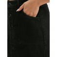 thumbnail image 5 of INSPIRE CHIC Women's Skirt Denim Button Down Frayed Trim H-Line Knee Length Casual Jean Skirts 2XL Black, 5 of 6
