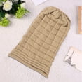 thumbnail image 3 of Knitted Hat Pleated Slouchy Baggy Solid Color Stretchy Cold Resistant Woolen Yarn Autumn Winter Women Beanie Sk, 3 of 8