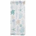 thumbnail image 5 of Teal Coastal Door Curtains for Door Window, French Sidelight Front Back Door Curtains With Tieback, Nautical Summer Beach Coral Sea Turtle Kitchen Rod Pocket Drapes Panel, 25"x40", 5 of 6