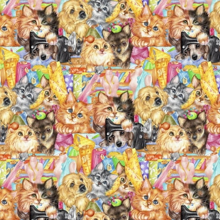 David Textiles Cotton 36" x 44" Sew Happy Animals Pre-Cut Fabric, 1 Each