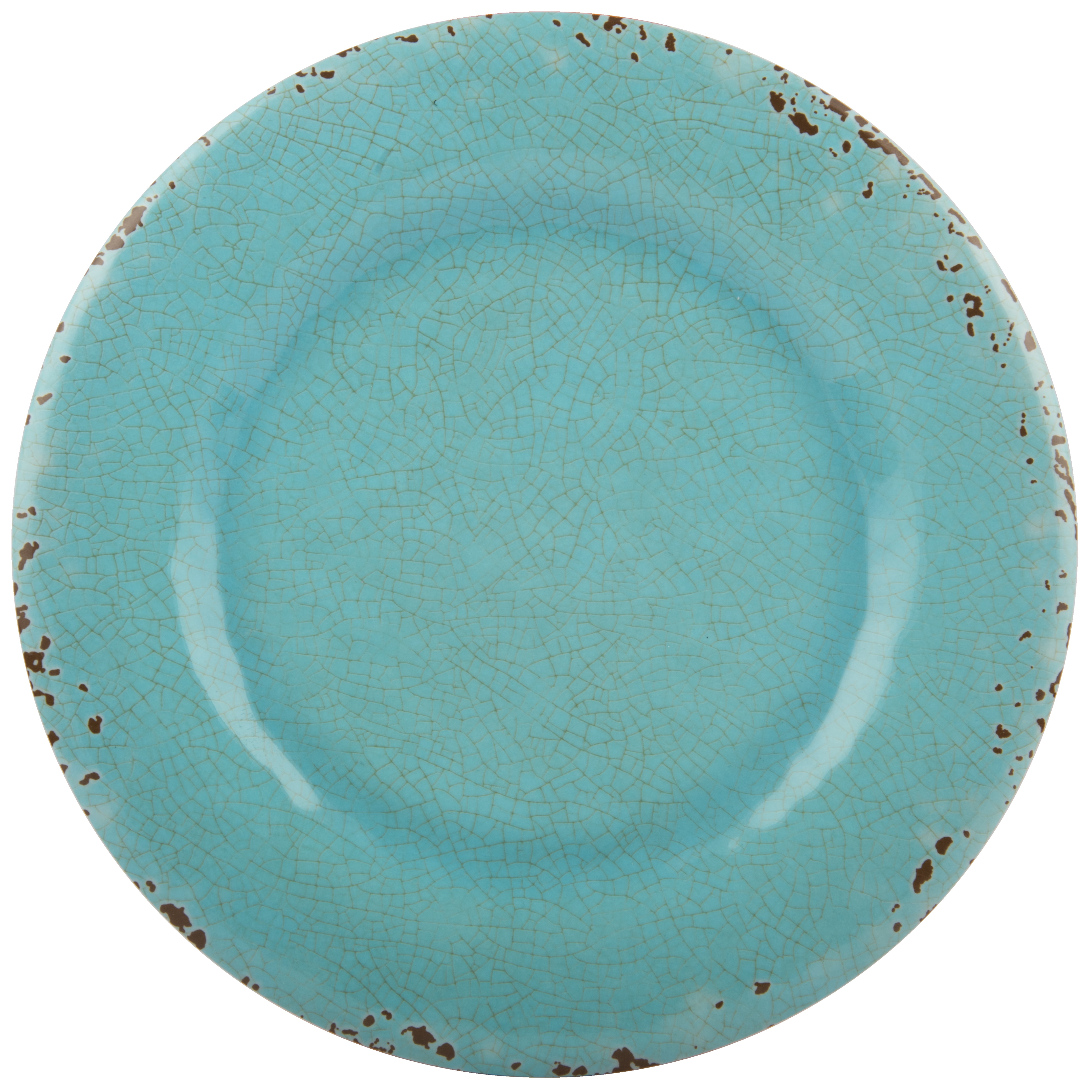 Melange 6Piece Melamine Salad Plate Set (Rustic Collection ) Lt Blue