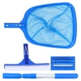 thumbnail image 2 of Kit de limpieza de piscinas con cabezal de cepillo limpiador, esponja para piscina, red recogedora de hojas y poste telescópico para limpiar piscinas subterráneas, piscina inflable azul, 2 of 8