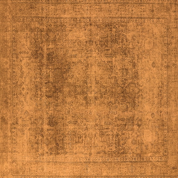 Ahgly Company Indoor Square Oriental Orange Industrial Area Rugs, 8' Square