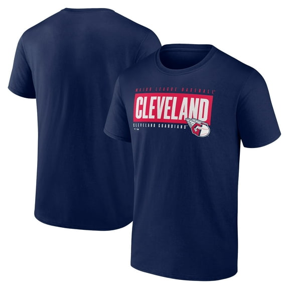 Men's Navy Cleveland Guardians Blocked Out T-Shirt