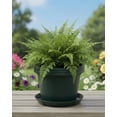 thumbnail image 3 of Austin Planter 12 inch Single Flower Pot and Saucer, Hunter Green, 3 of 7