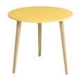 thumbnail image 2 of Small Round Yellow Wooden Side Table - Easy Assembly 3-Legged Triangular Support, Lightweight 16.5" for Bedroom/Balcony/Small Spaces, 2 of 6