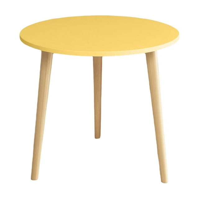 Yellow Concise Modern Detachable Small Round Table Rental House Bedroom Balcony Side Table For Rest And Negotiation 16.54X15.75X15.75 In 3.97 Lb